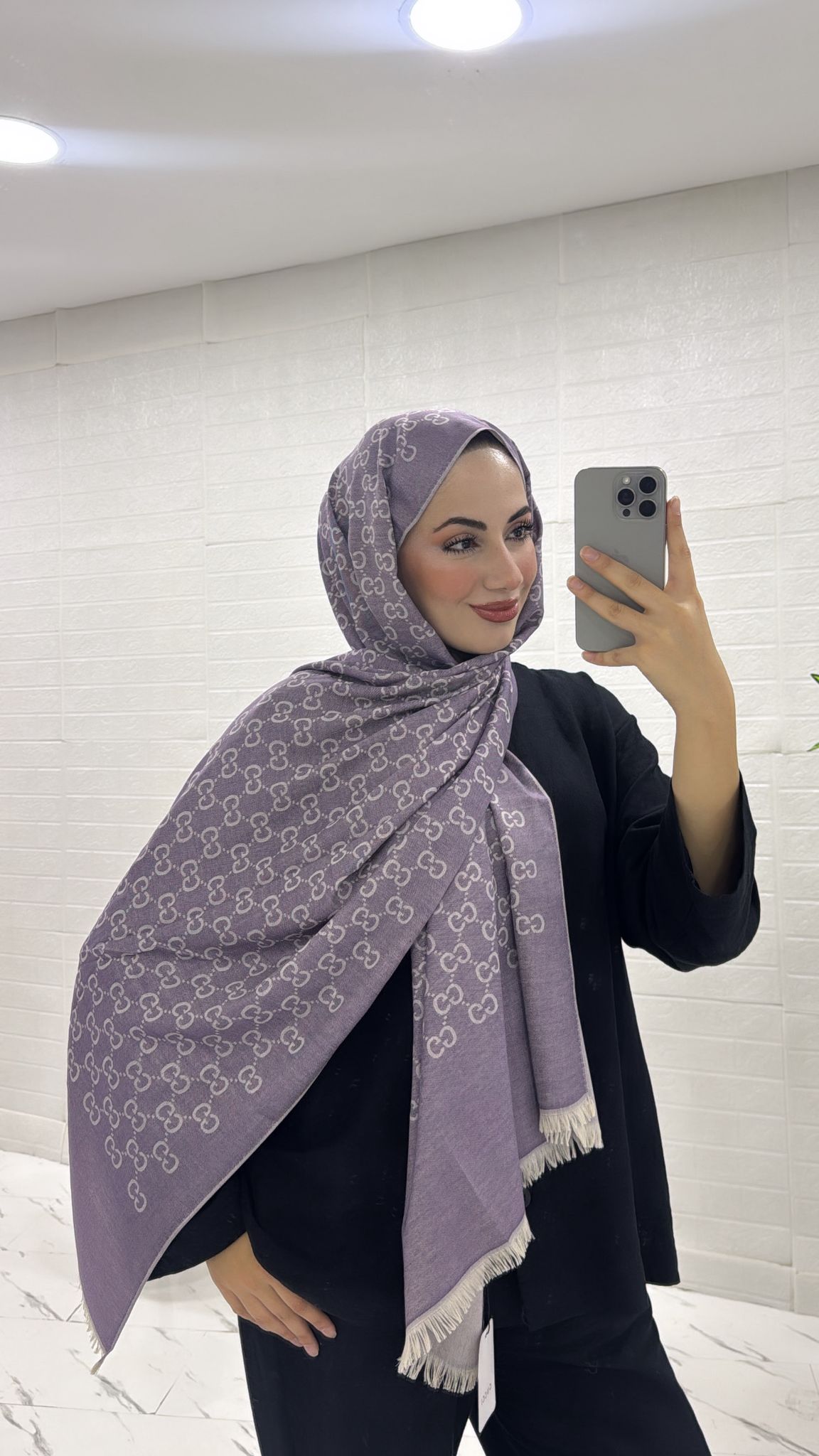 ÇİFT TARAFLI İTHAL YÜN İPEK G DESEN ŞAL