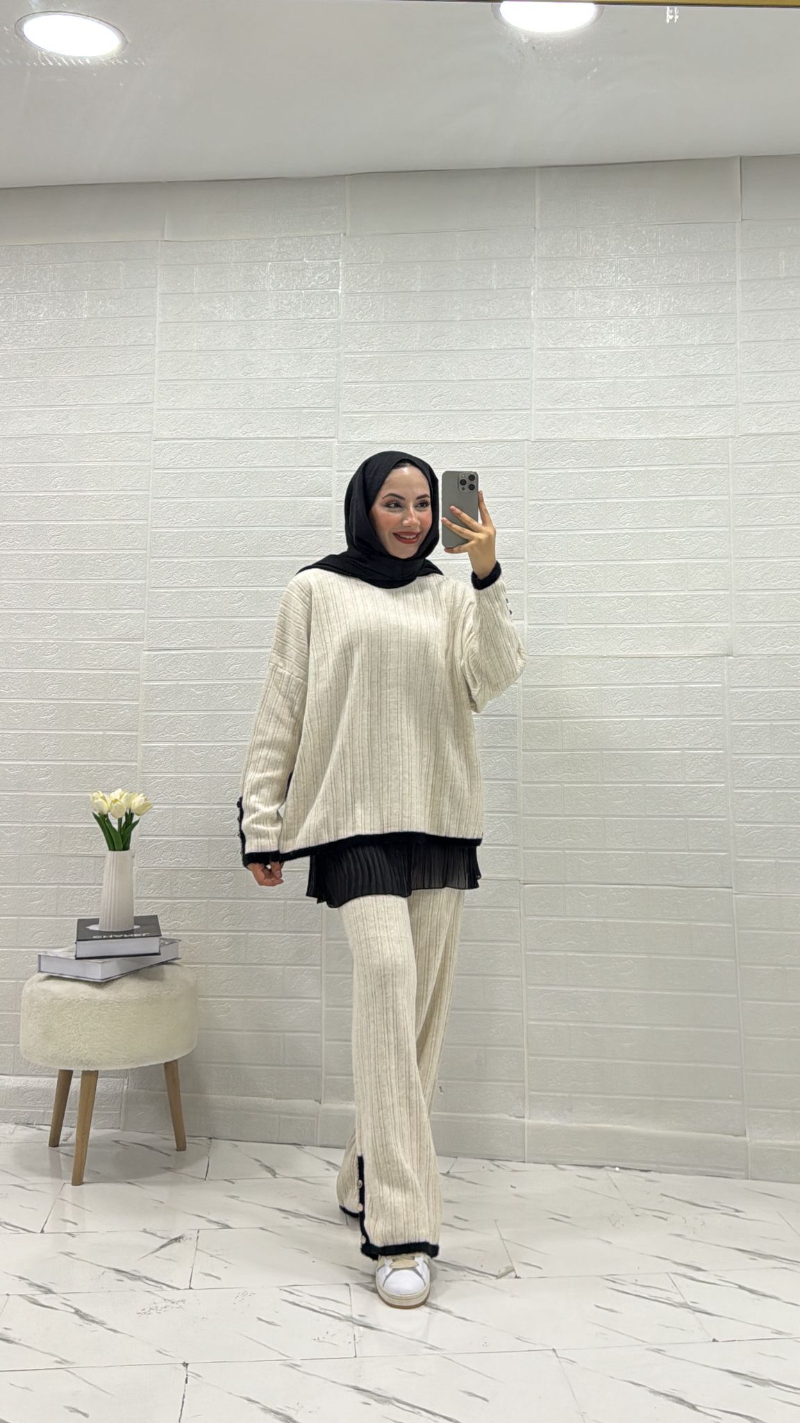 İKİLİ TRİKO TAKIM KREM