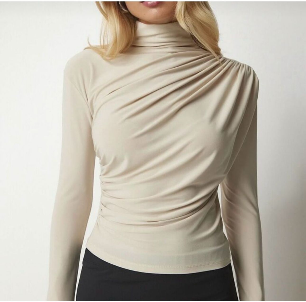 DRAPELİ BLUZ SANDY KUMAŞ