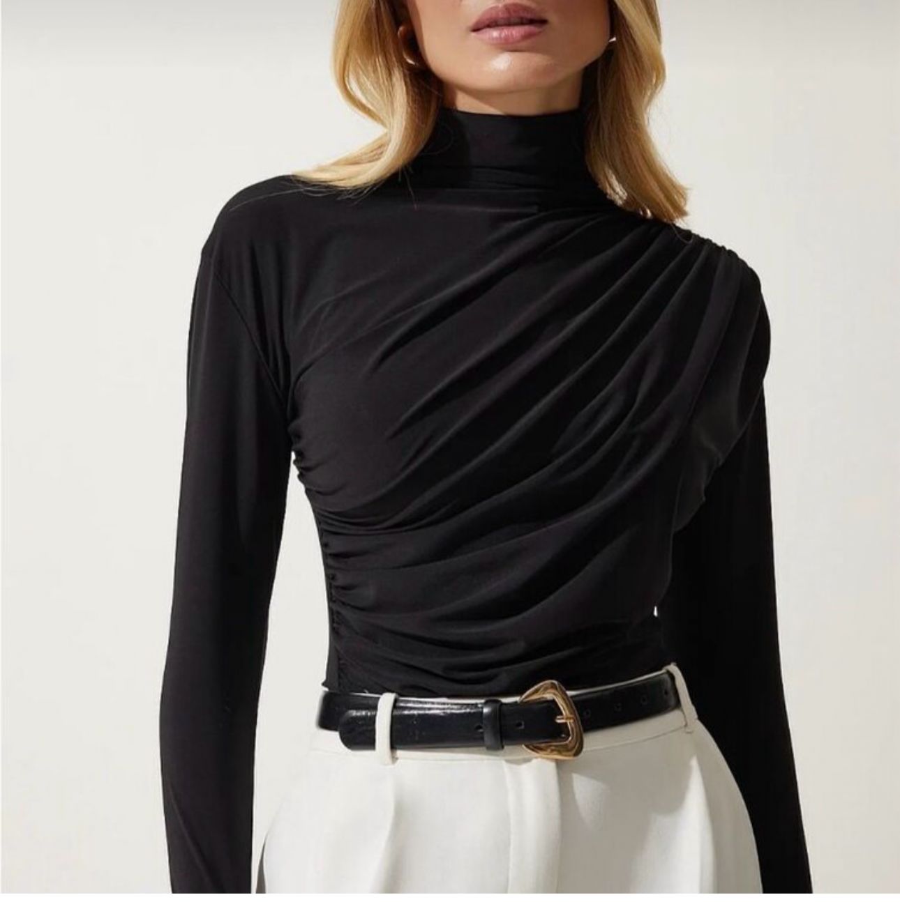 DRAPELİ BLUZ SANDY KUMAŞ