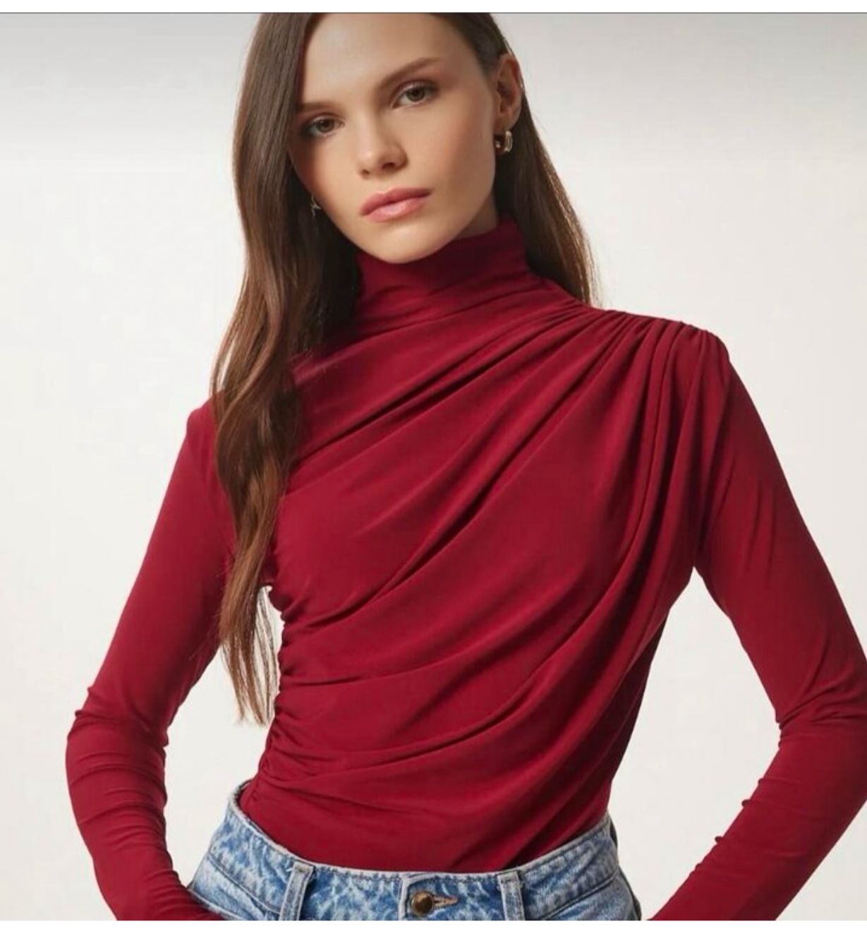 DRAPELİ BLUZ SANDY KUMAŞ