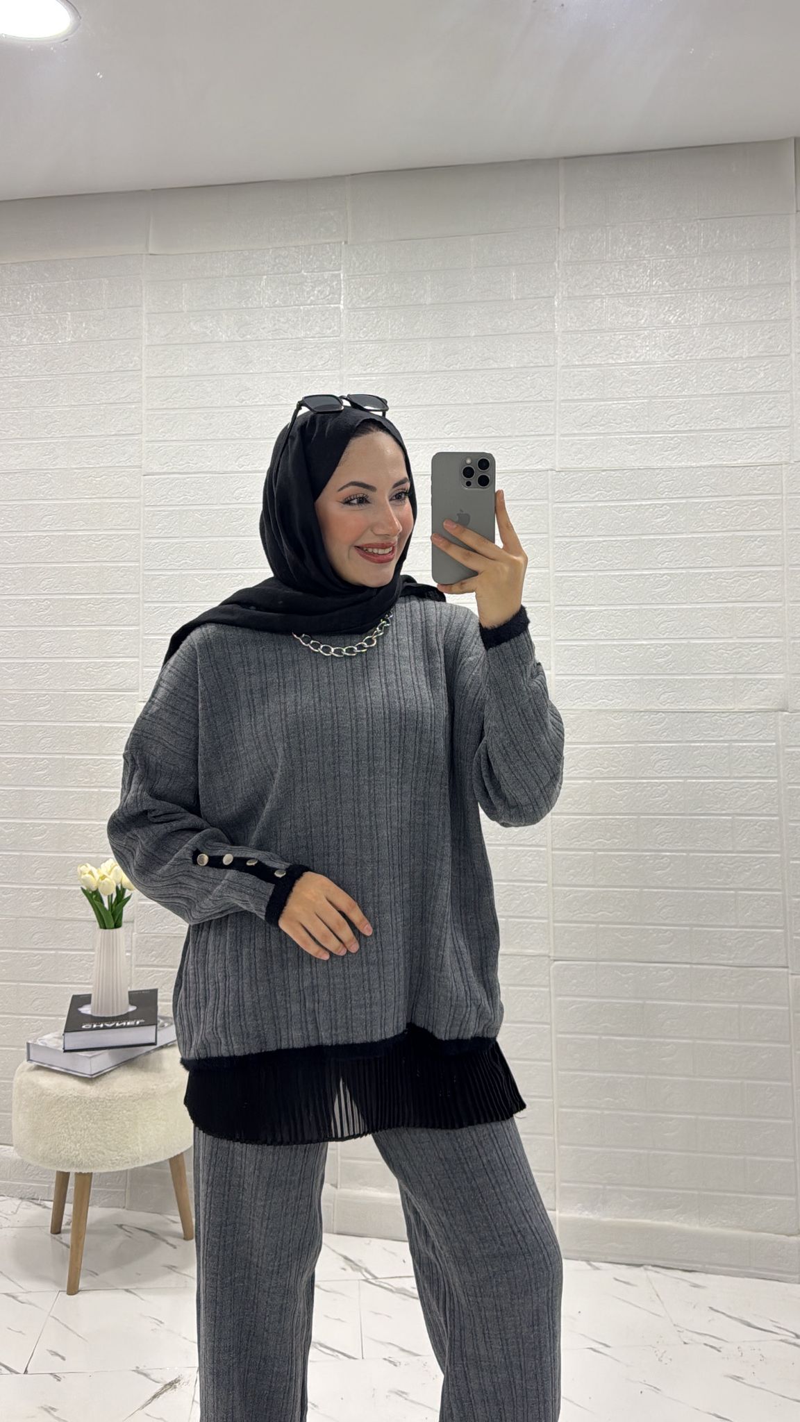 İKİLİ TRİKO TAKIM GRİ