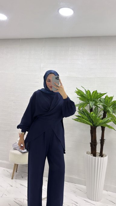 ÇAPRAZ BAĞLAMALI İKİLİ TAKIM LACİVERT