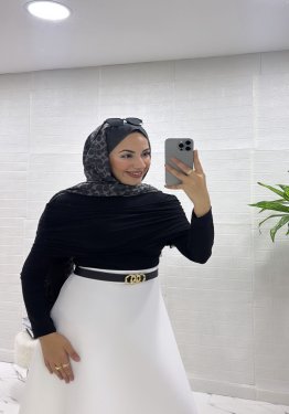 DRAPELİ BLUZ SİYAH